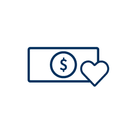 dollar bill with heart icon