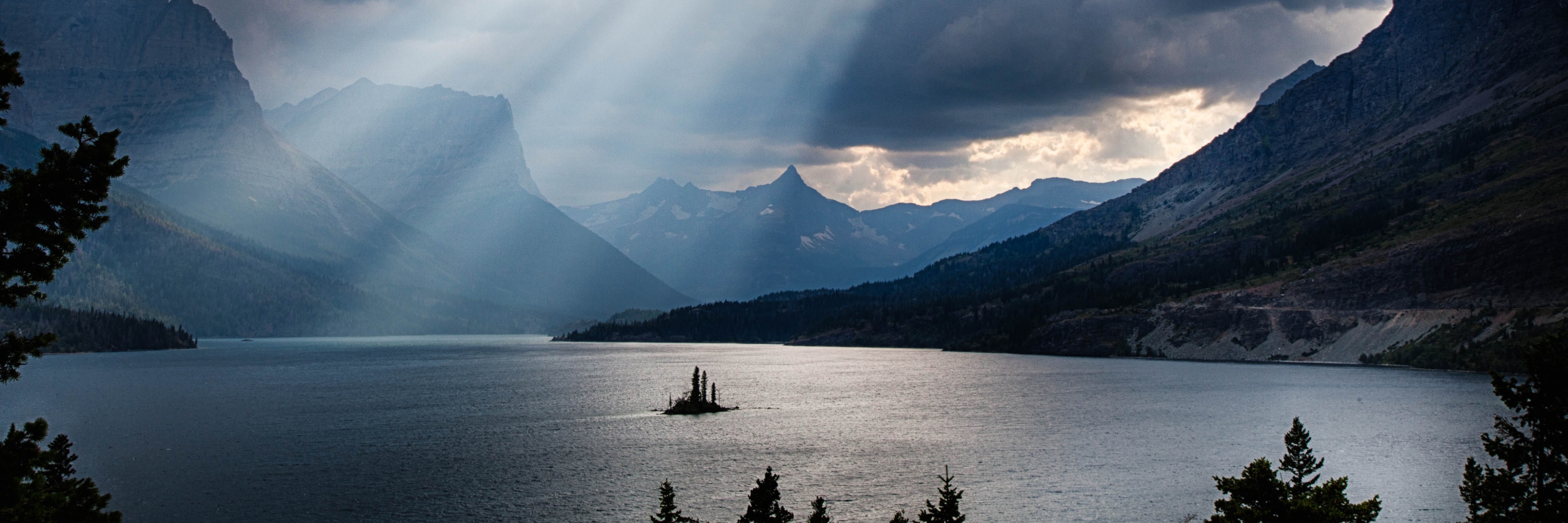 Mountains overlooking water