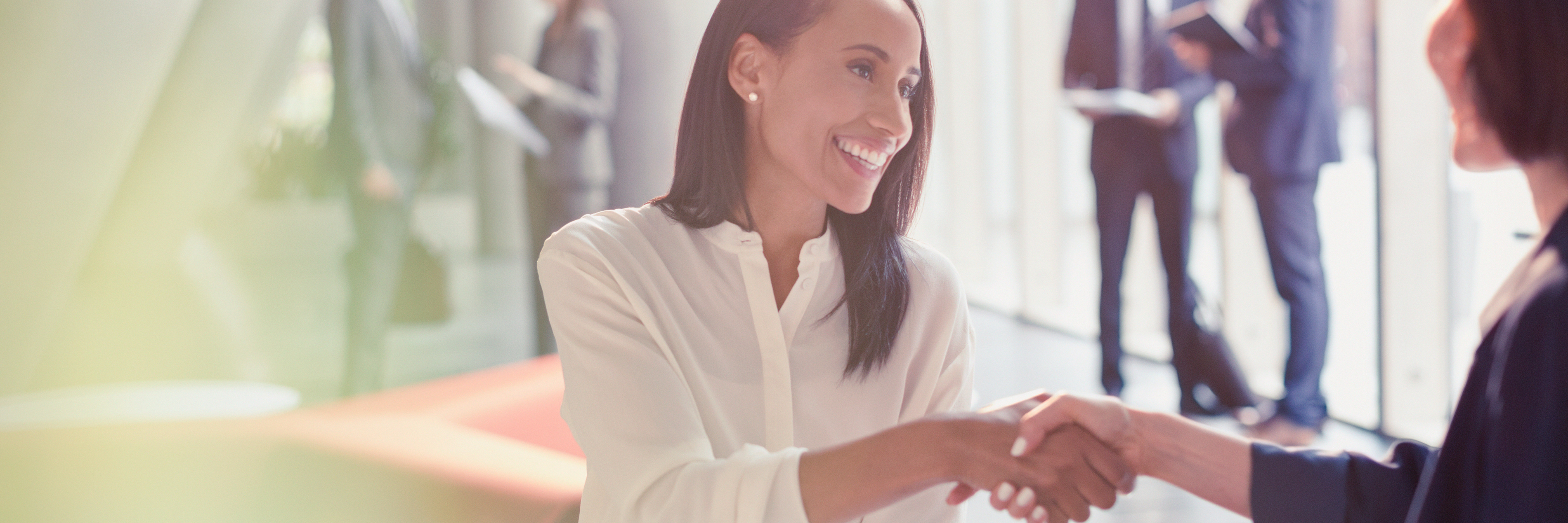 Businesswoman shaking hands