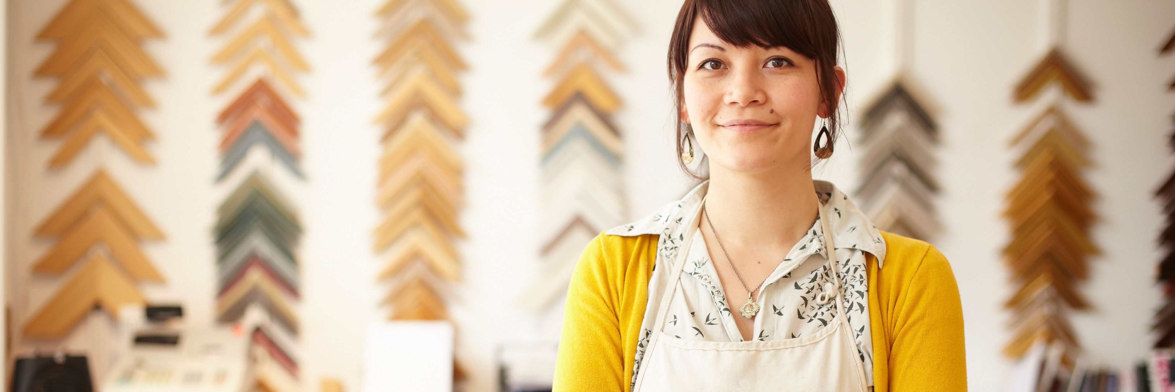 Woman working in store