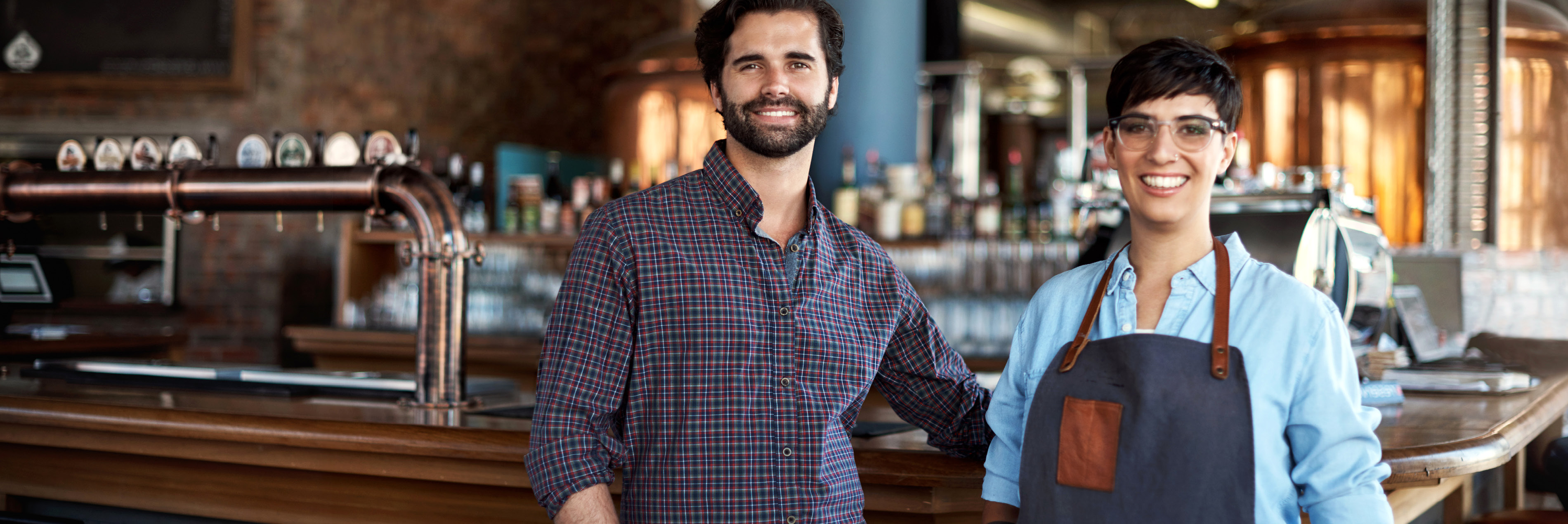 Man and woman in restaurant