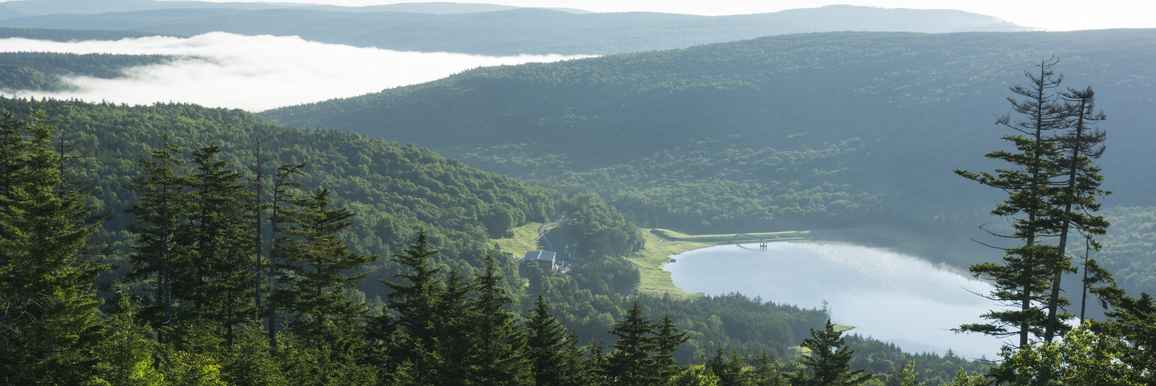 Mountains overlooking a lake