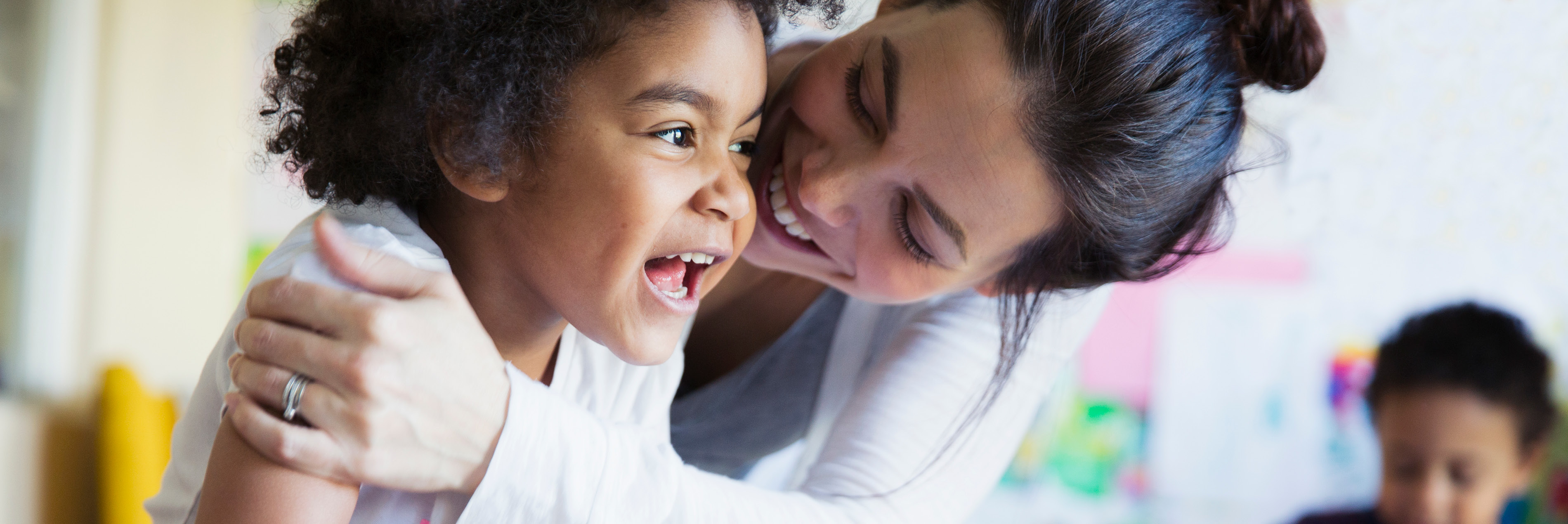 woman holding daughter