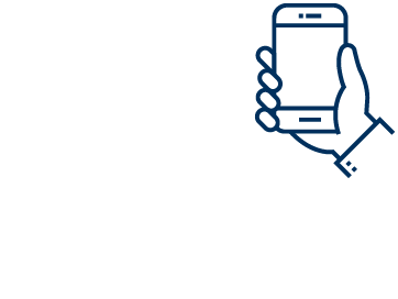 Hand holding smartphone icon