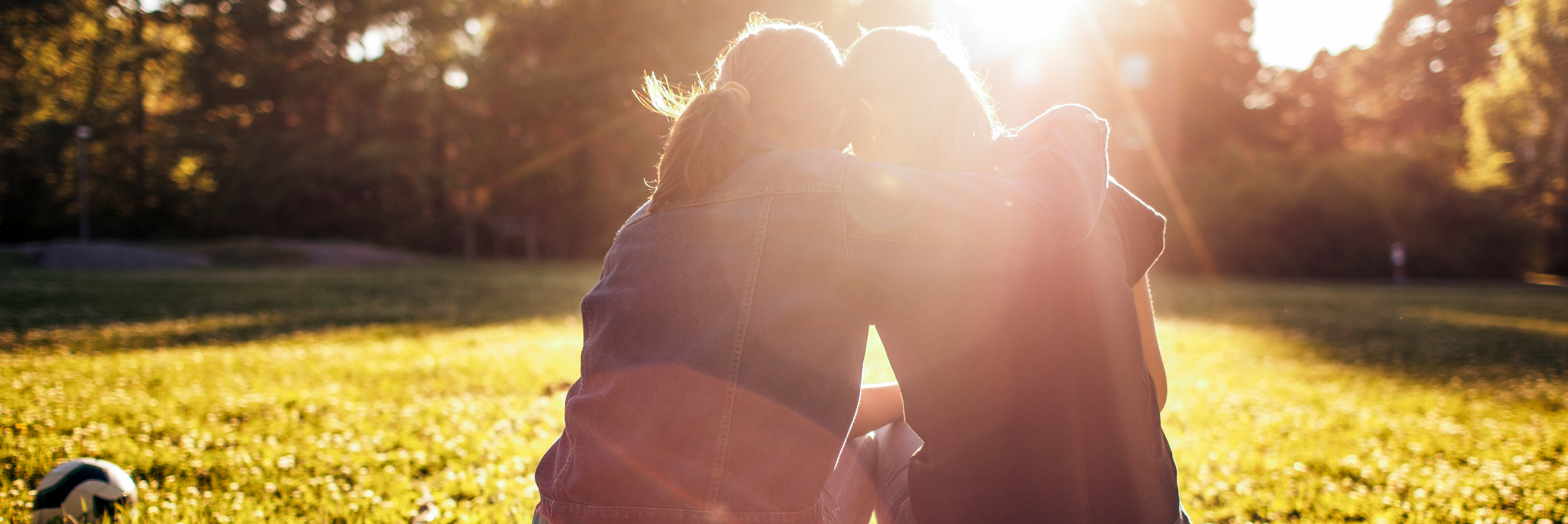 Sisters hugging