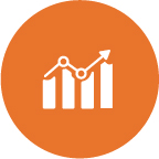 Bar graph with arrow icon