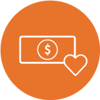 money with heart icon