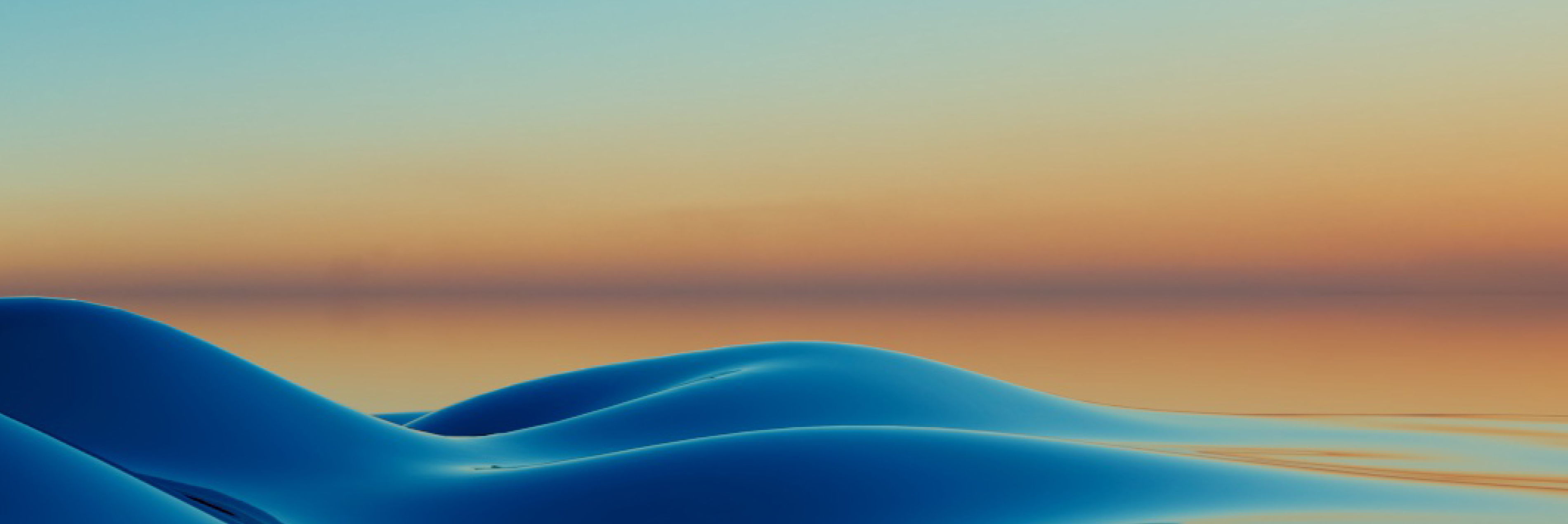 Blue waves with below a sunset