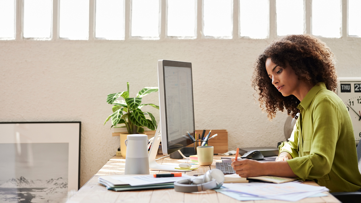 Woman working at desk