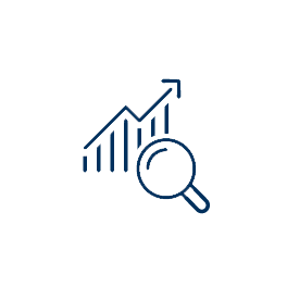 magnifying glass with bar chart icon