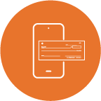 Mobile phone with check icon
