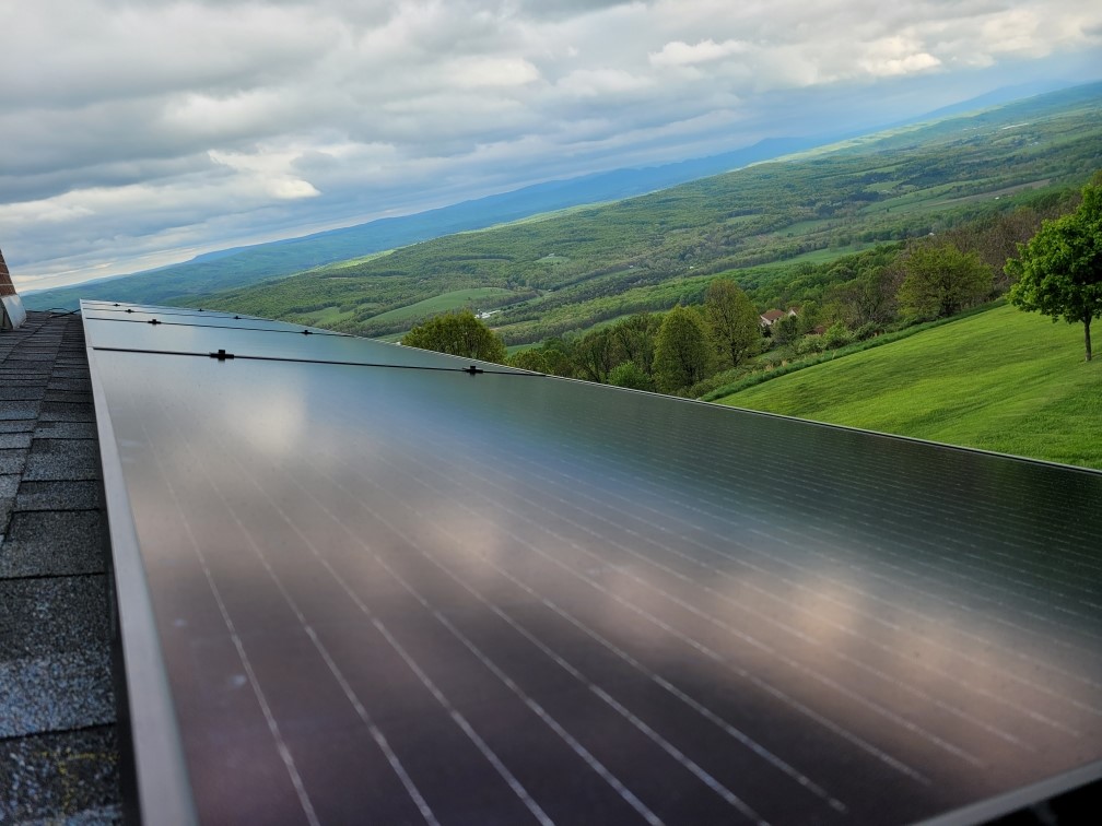 solar panels on a roof